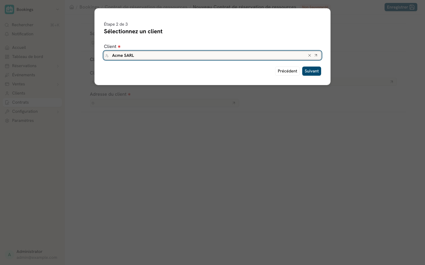 Cette image permet de visualiser le choix du client dans l'assistant.