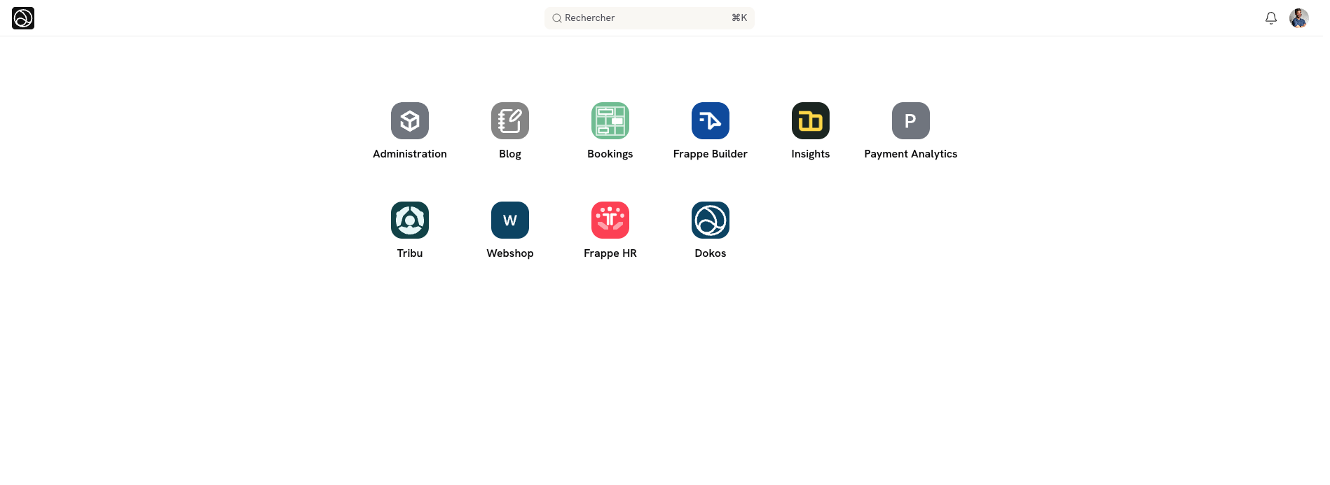 Nouveau bureau central Dokos V5 avec navigation latérale gauche
