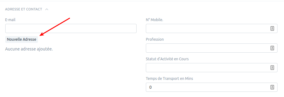 Nouvelle Adresse